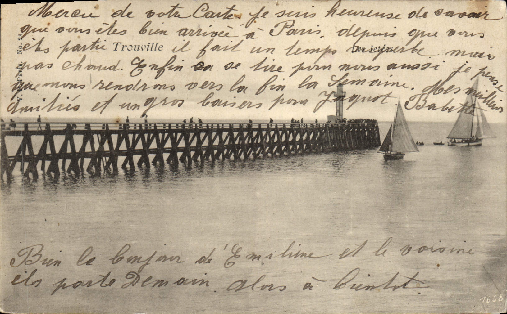 POSTAL Trouville de la VENDIMIA en el mar