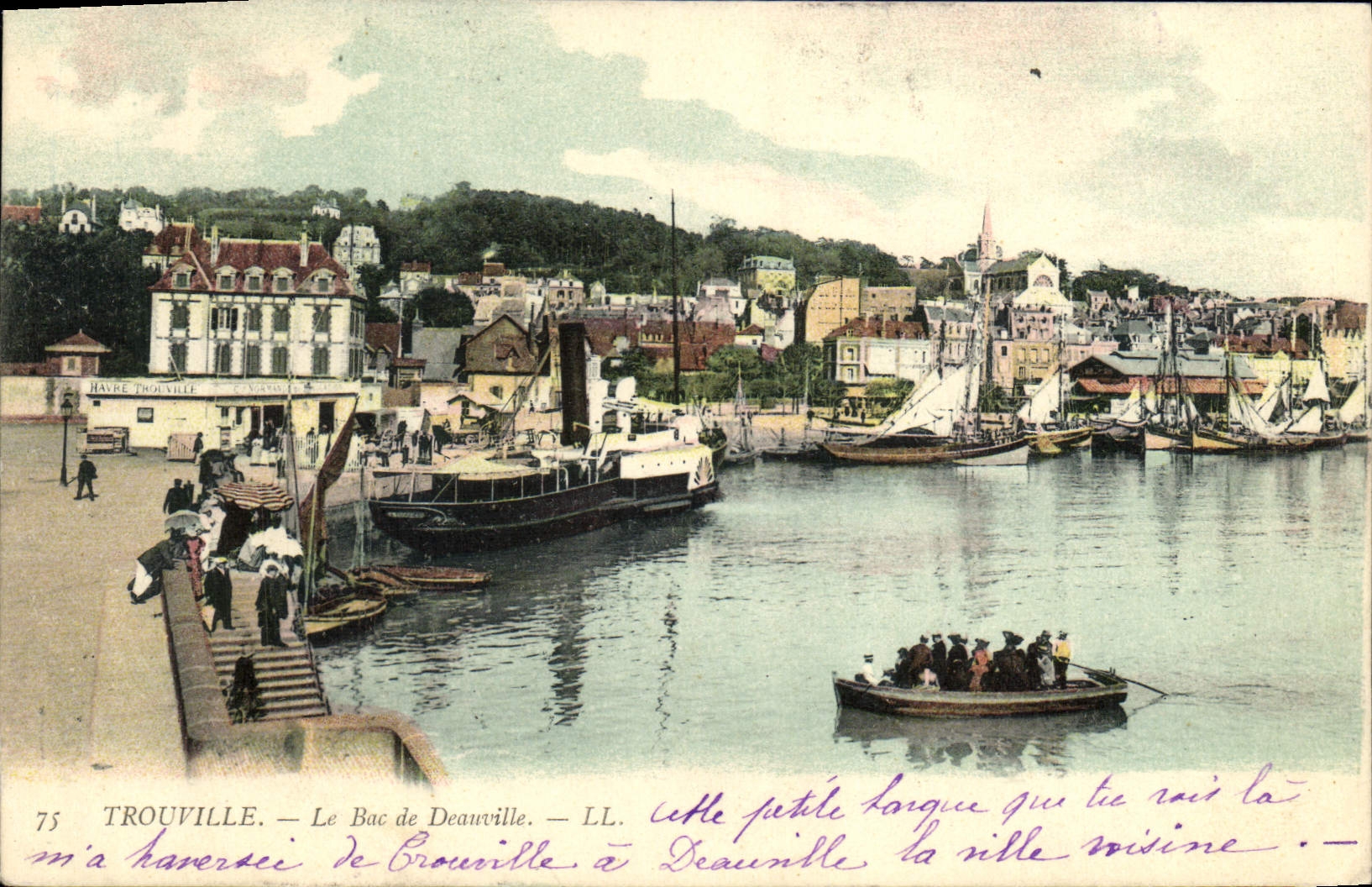 POSTAL Trouville de la VENDIMIA la cuba del barco de Deauville