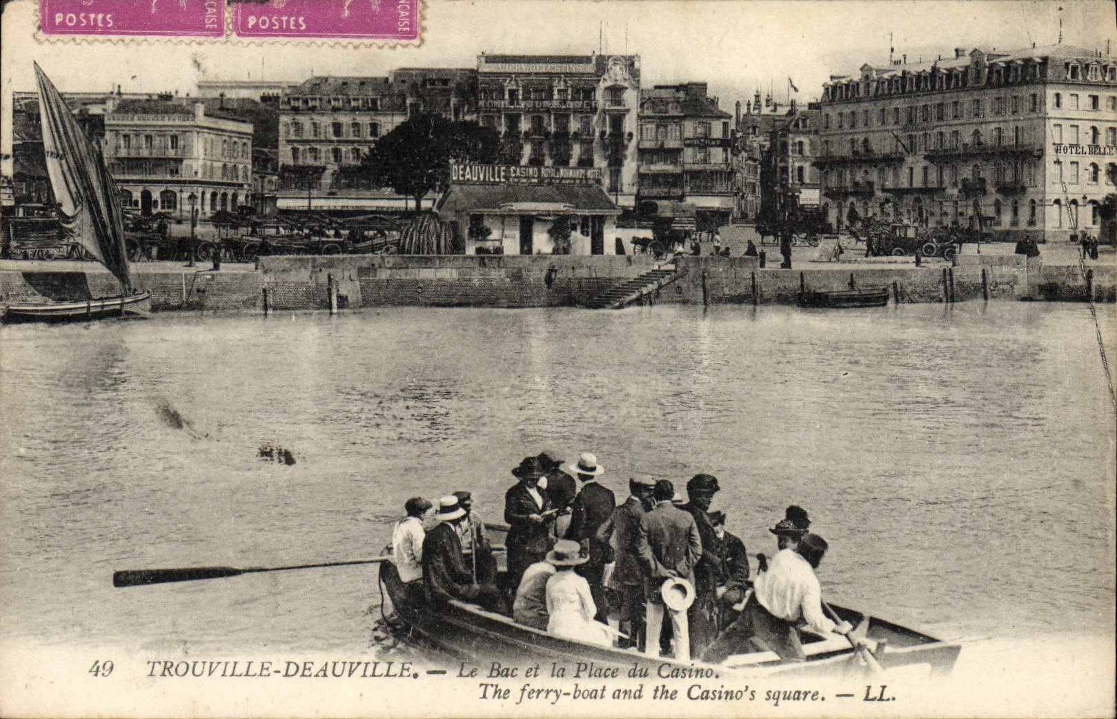 POSTAL Trouville de la VENDIMIA en el mar la cuba y el lugar del casino