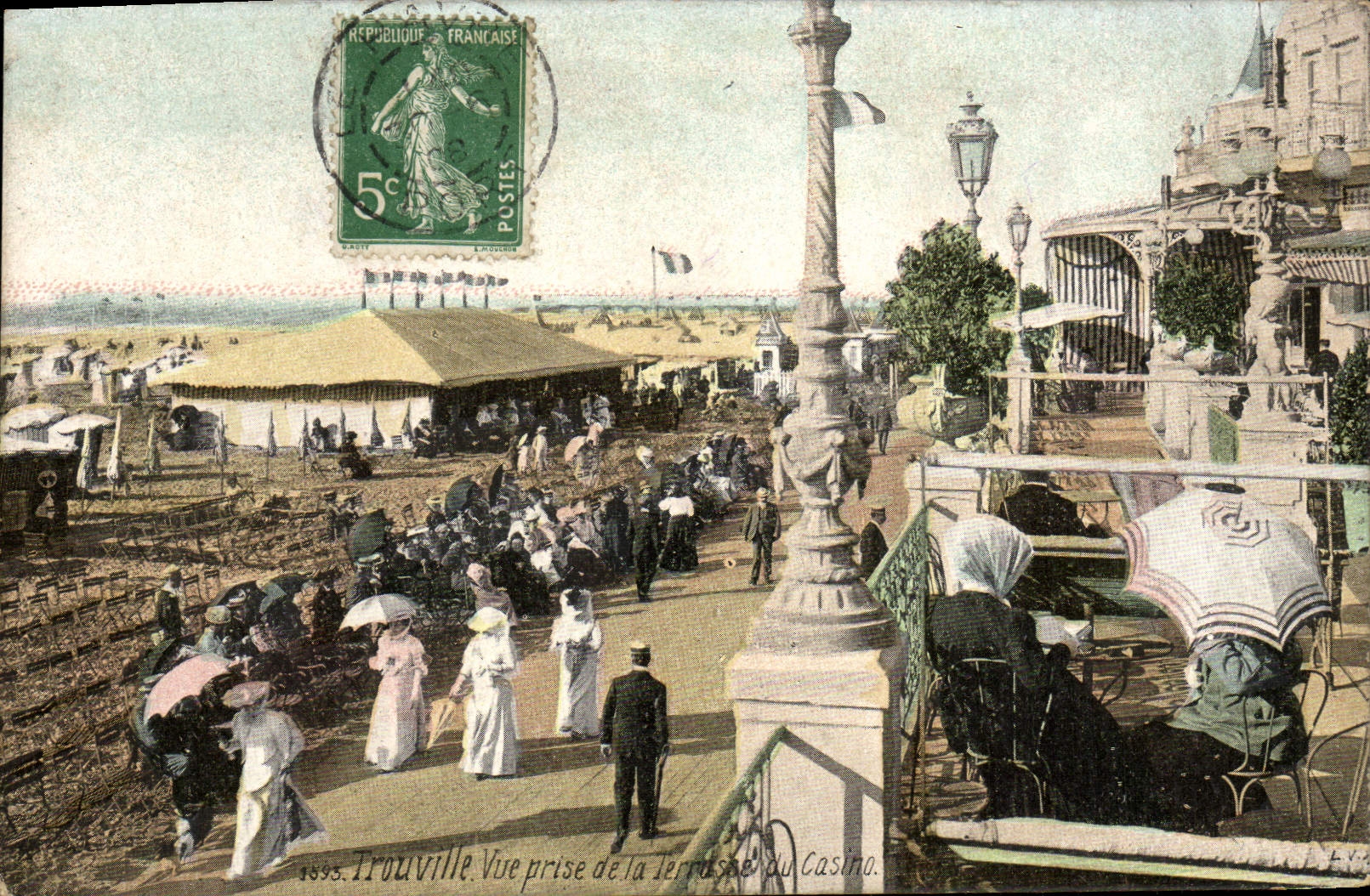 POSTAL Trouville de la VENDIMIA vista de la terraza del casino