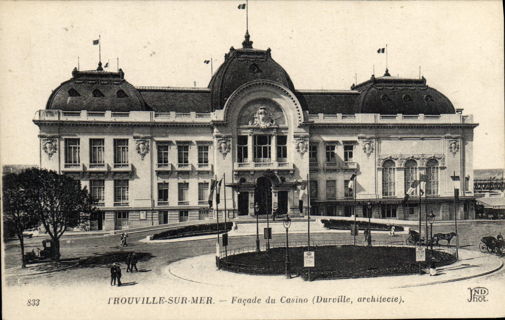 POSTAL Trouville de la VENDIMIA en el ataque frontal del mar del casino