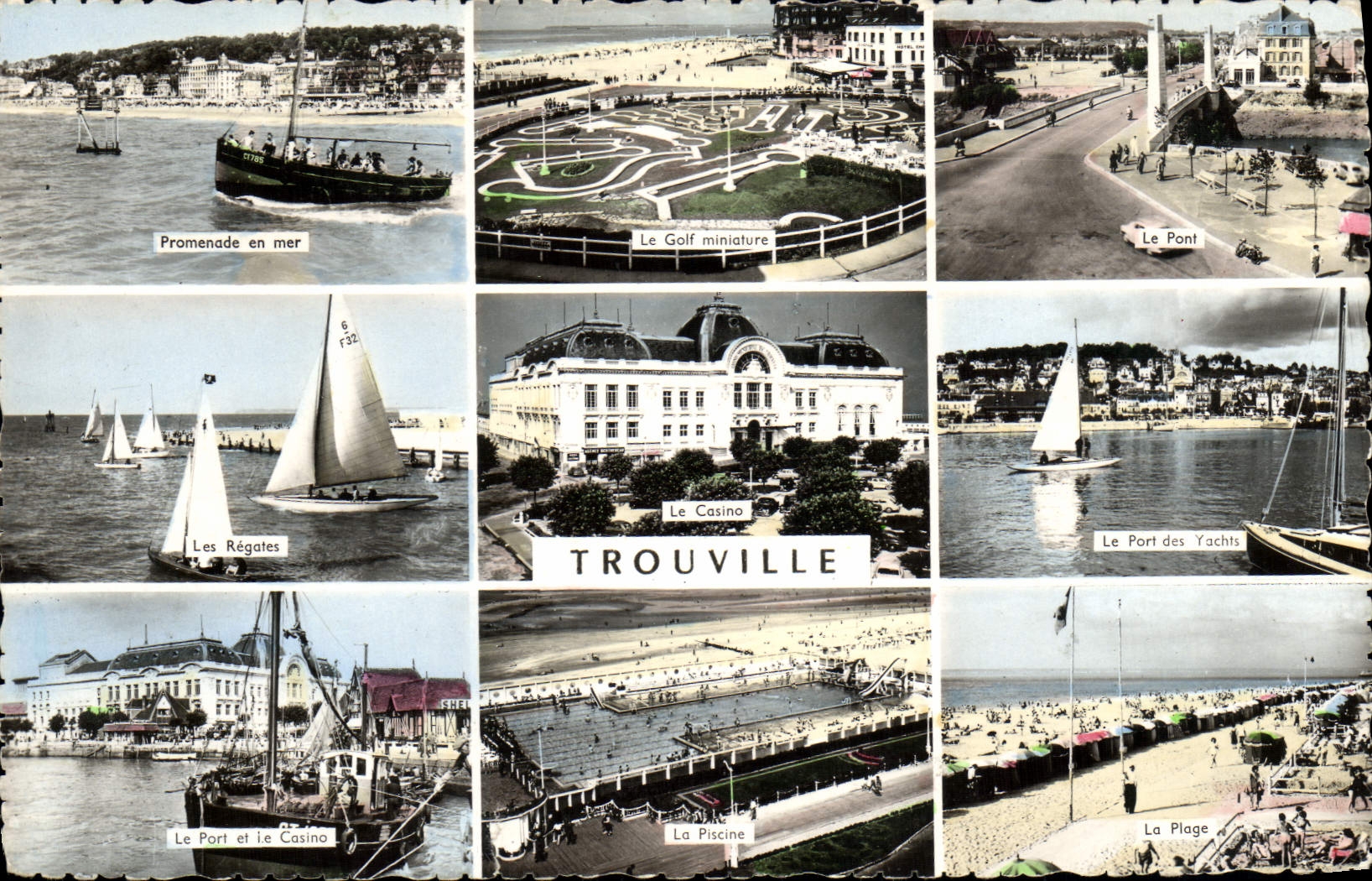 POSTAL MODERNA el oro de Trouville navega el casino