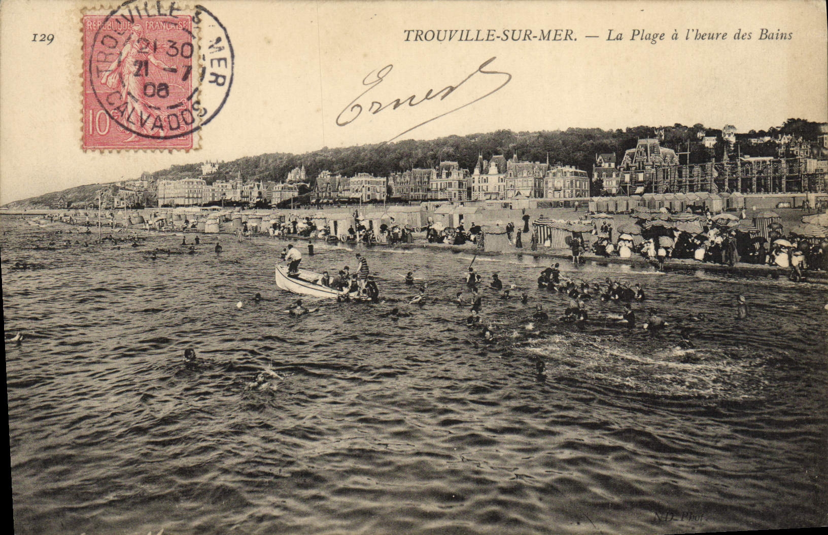 CPA Trouville Sur Mer La Plage a L'Heure des Bains