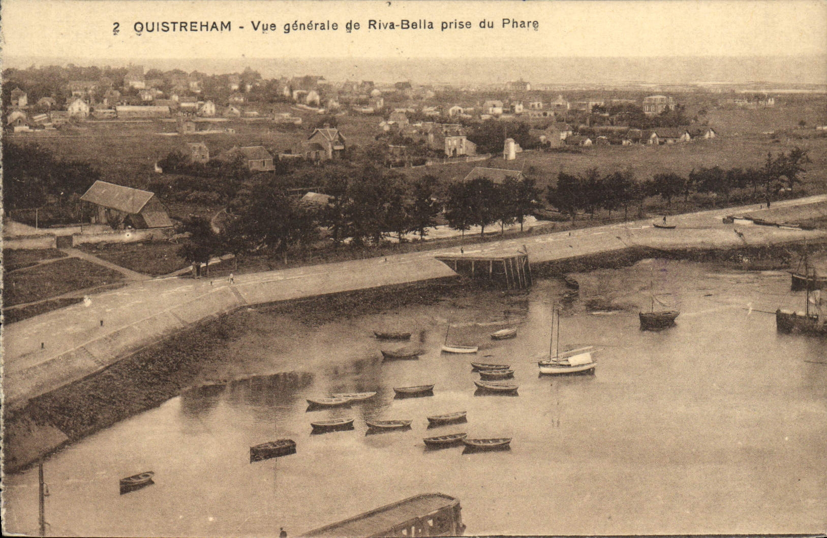 VINTAGE POSTCARD bank Ouistreham View bleated taken headlight