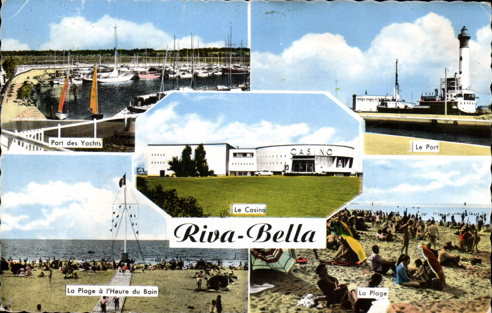 CPM Riva bella Port des Yachts Le port La plage La plage a l'heure du bain Casino