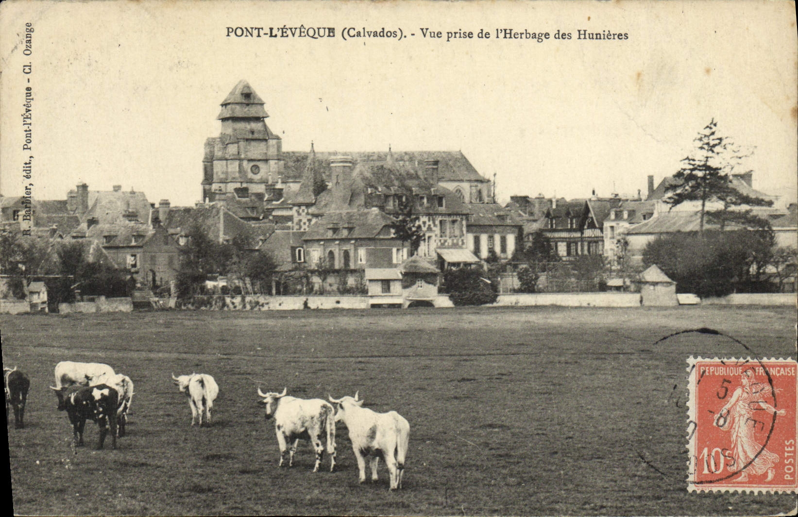CPA Pont L'Eveque Vue prise de l'herbage des Hunieres Vaches
