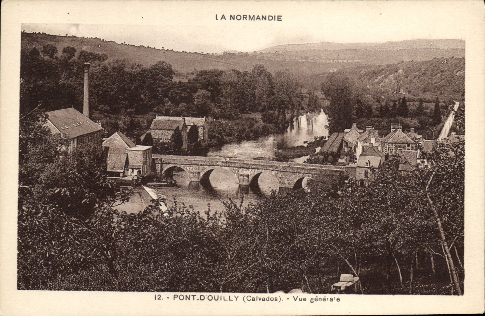 VINTAGE POSTCARD Switzerland Normandy Bridge of Ouilly View