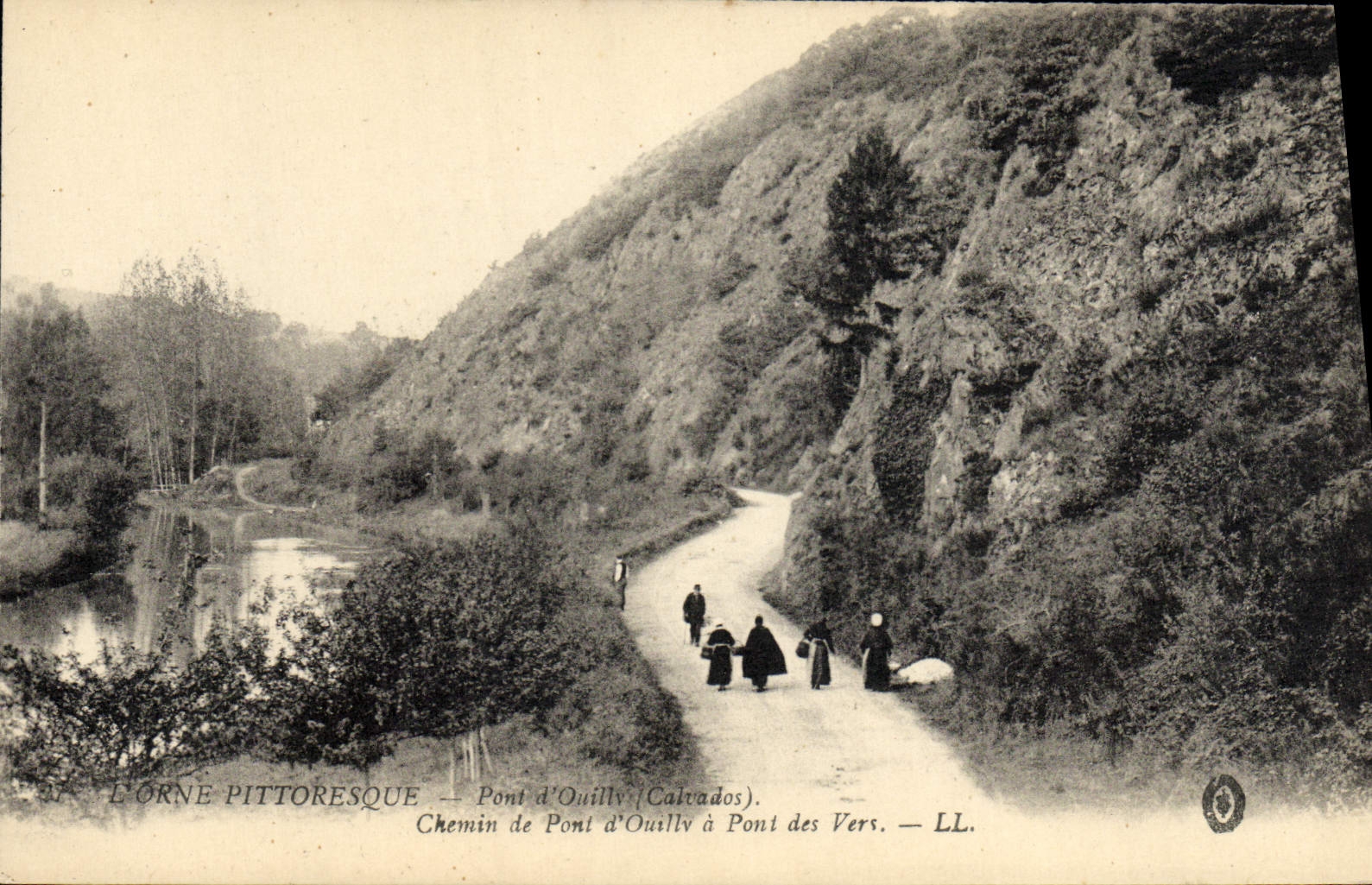 La manera pintoresca del puente de la POSTAL de la VENDIMIA Orne de puente de ouilly tiene Pont de los gusanos