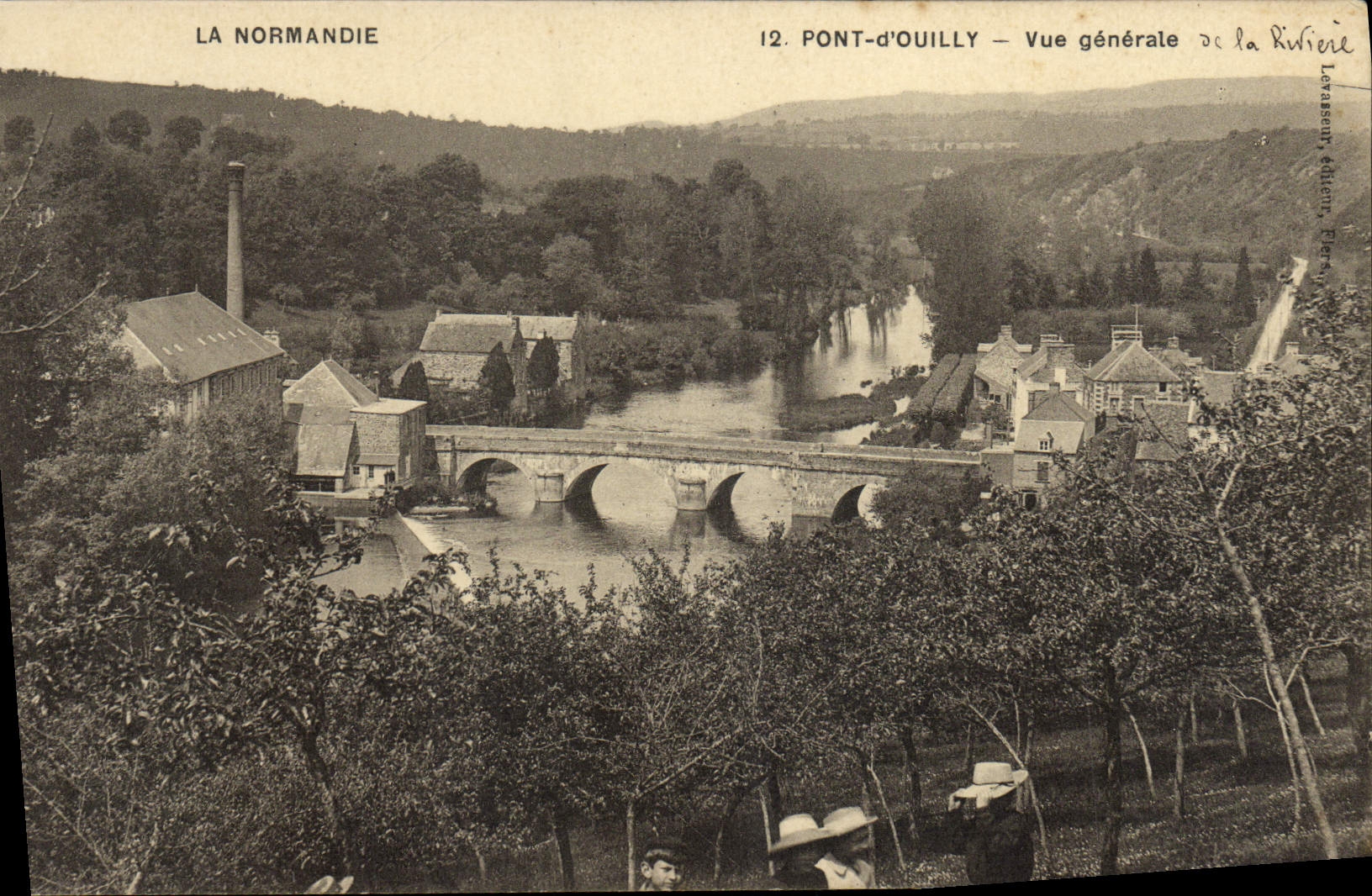 VINTAGE POSTCARD Normandy Bridge of Ouilly View