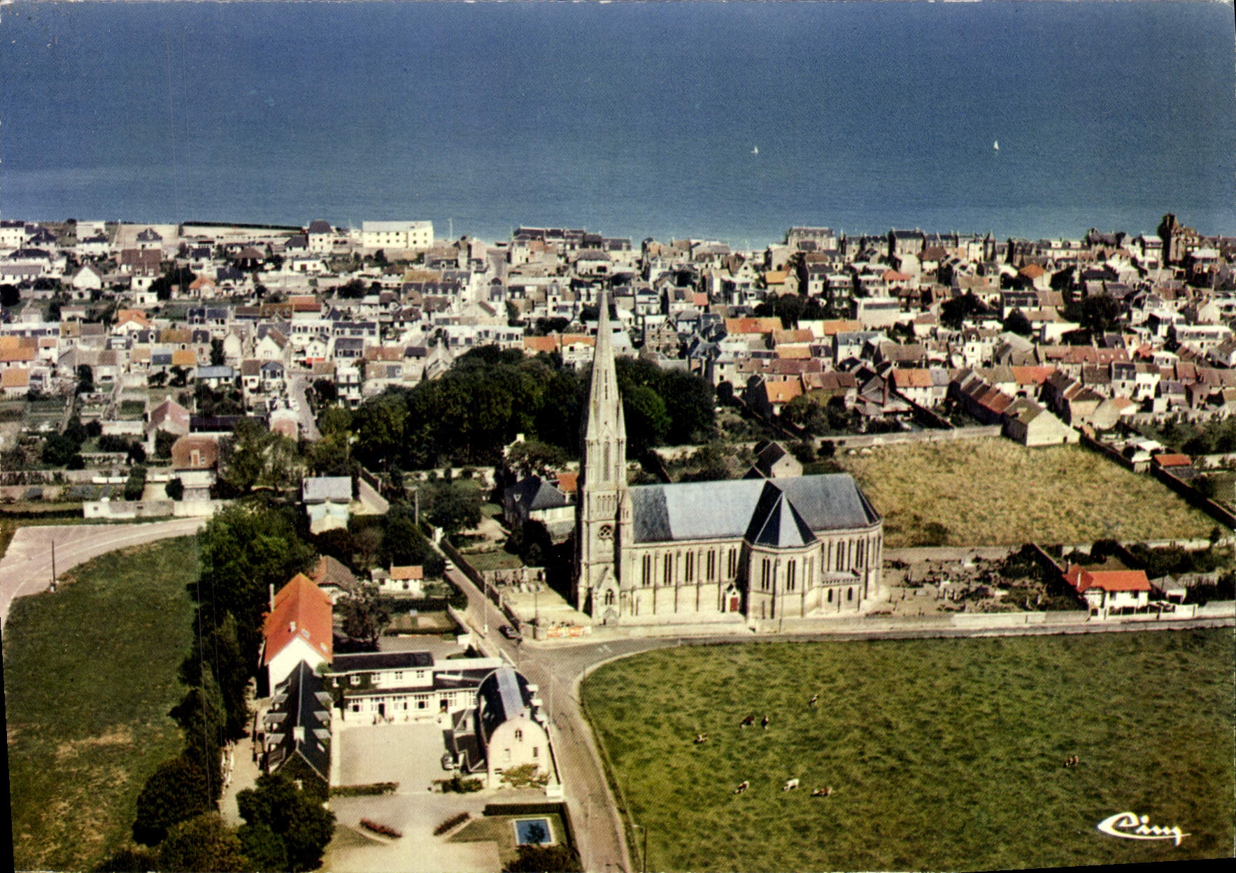 MODERN CARD St Aubin on Sea View Air the Church colony the SNCF