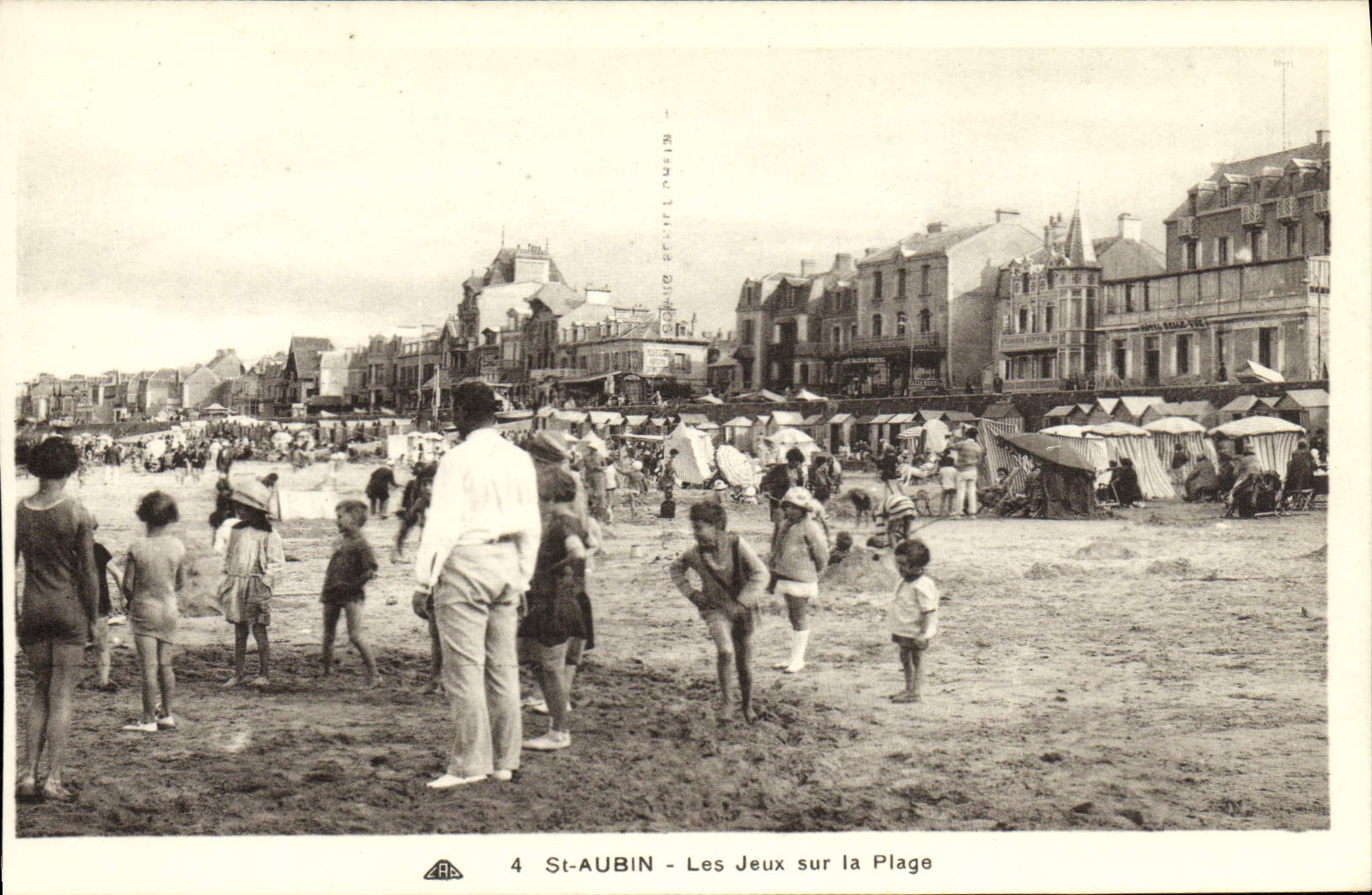 VINTAGE POSTCARD St Aubin on Sea Plays On the Beach Children