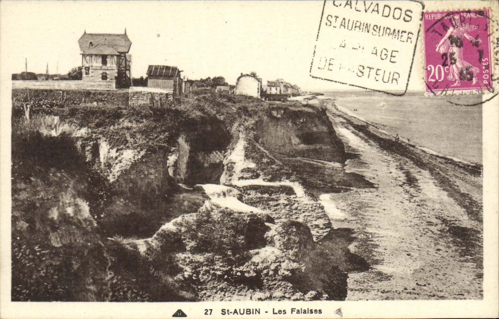 VINTAGE POSTCARD St Aubin Cliffs