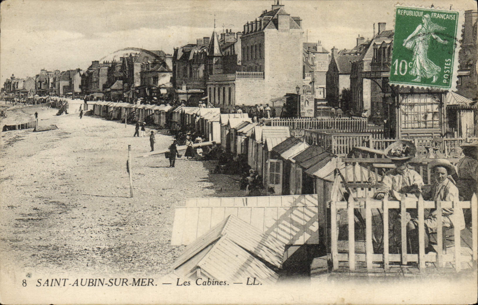 CPA St Aubin Sur Mer Les Cabines