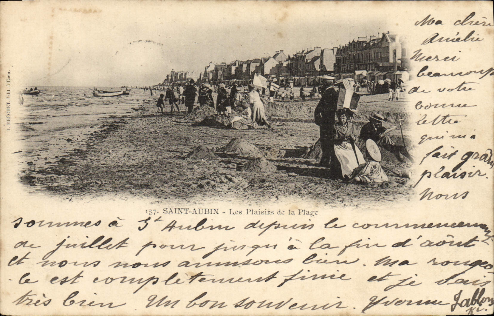 CPA St Aubin Sur Mer Les plaisirs de la plage 