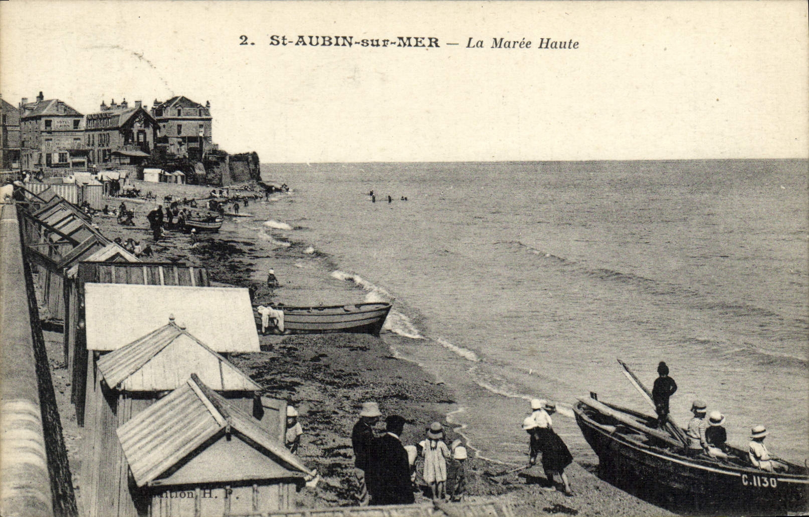 CPA Saint Aubin sur Mer la Maree Haute