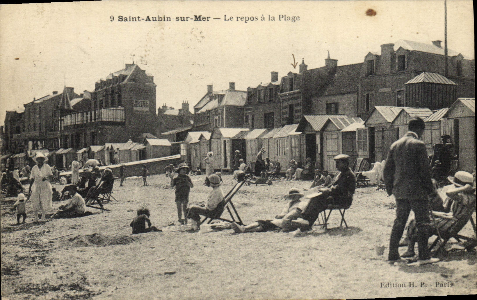 VINTAGE POSTCARD Holy Aubin on Sea Rest with the Beach