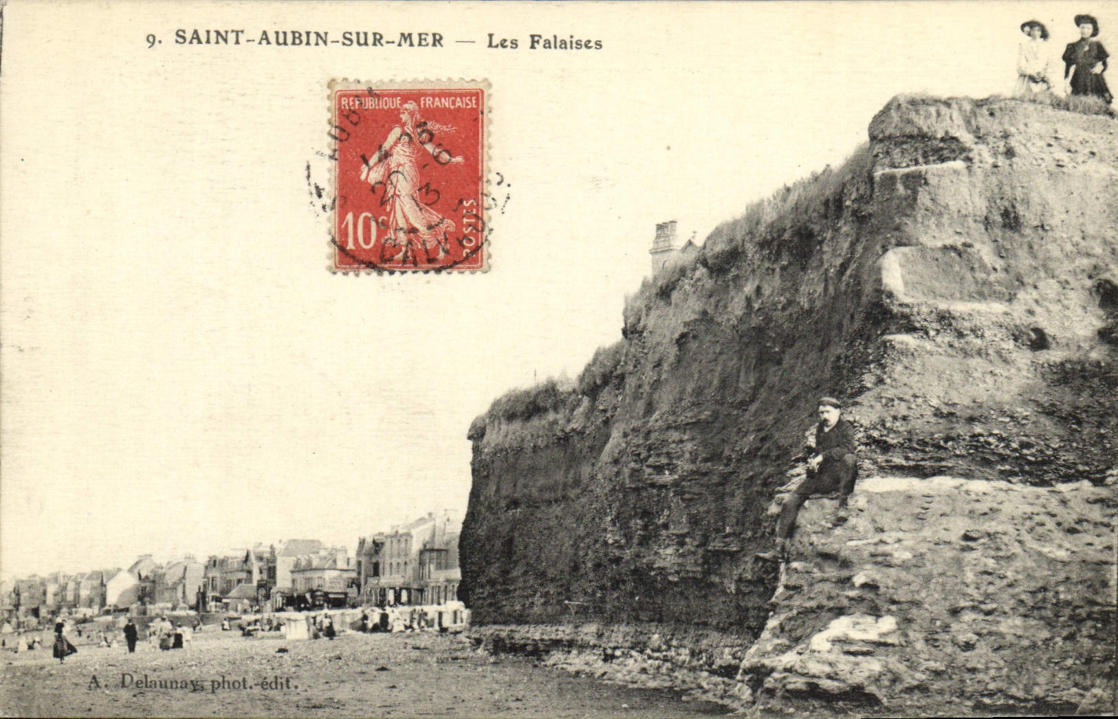 CPA Saint Aubin sur Mer Les Falaises