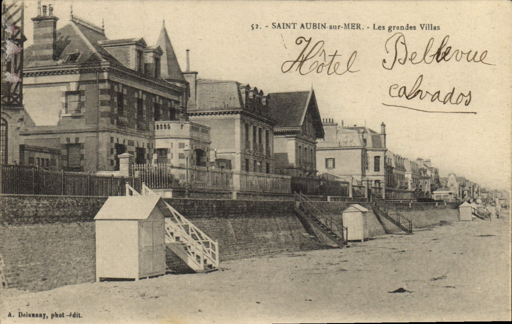 VINTAGE POSTCARD Holy Aubin on Sea Large Villas