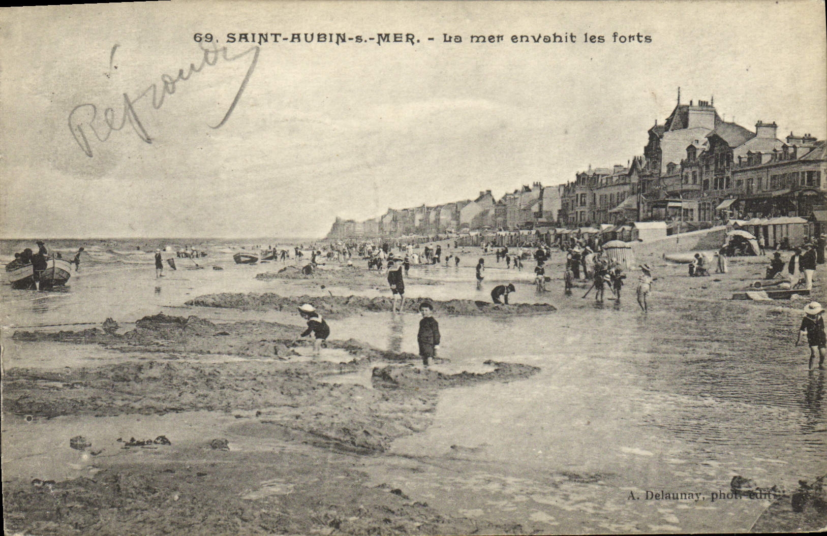 CPA Saint Aubin sur Mer La mer envahit les forts