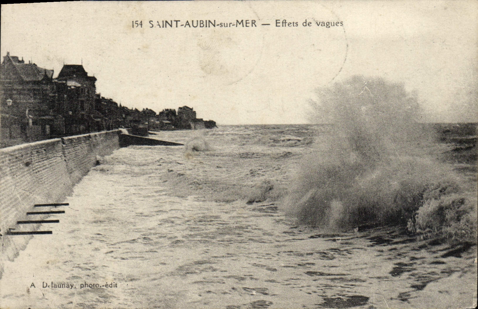 CPA Saint Aubin sur Mer Eftets de Vagues