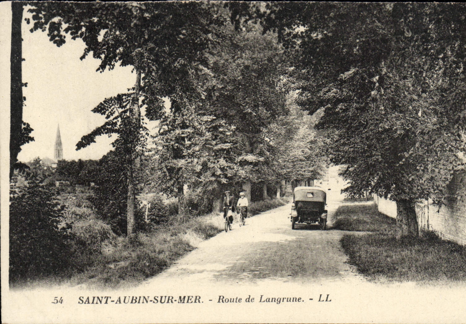 VINTAGE POSTCARD Holy Aubin On Sea Road of Langrune