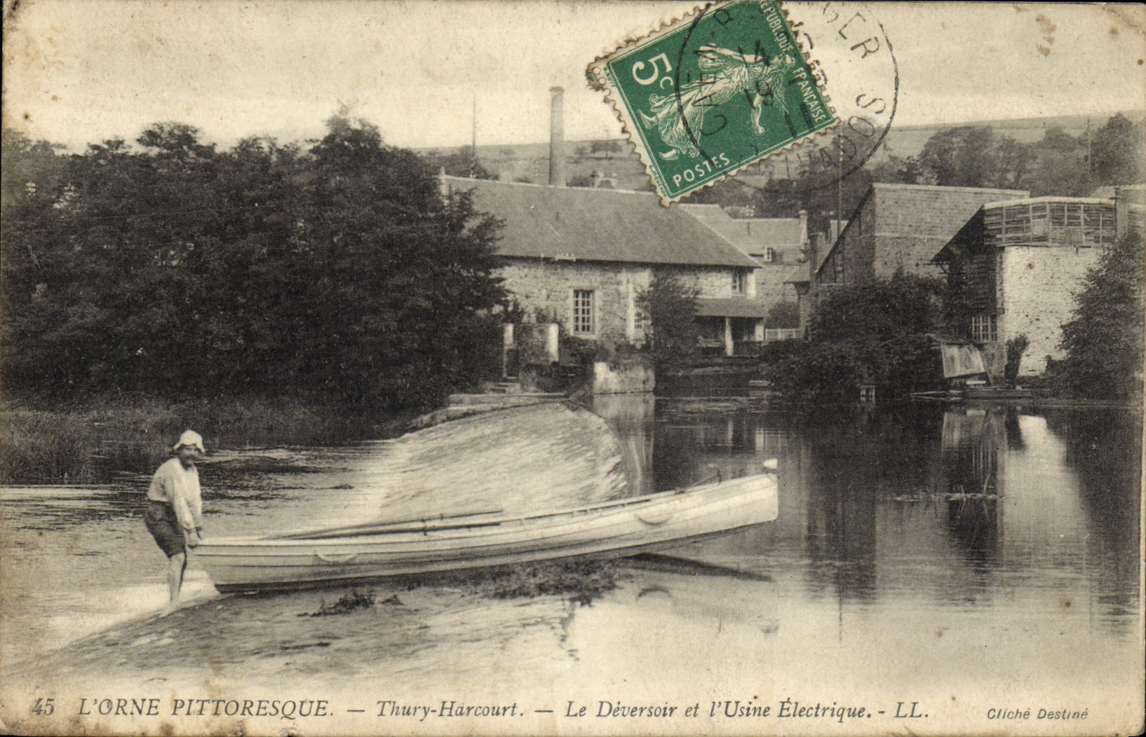VINTAGE POSTCARD Thury Harcourt the Outfall and the Electric Factory