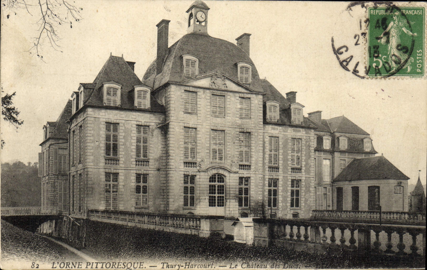 VINTAGE POSTCARD Thury Harcourt Panorama the Castle of the dukes