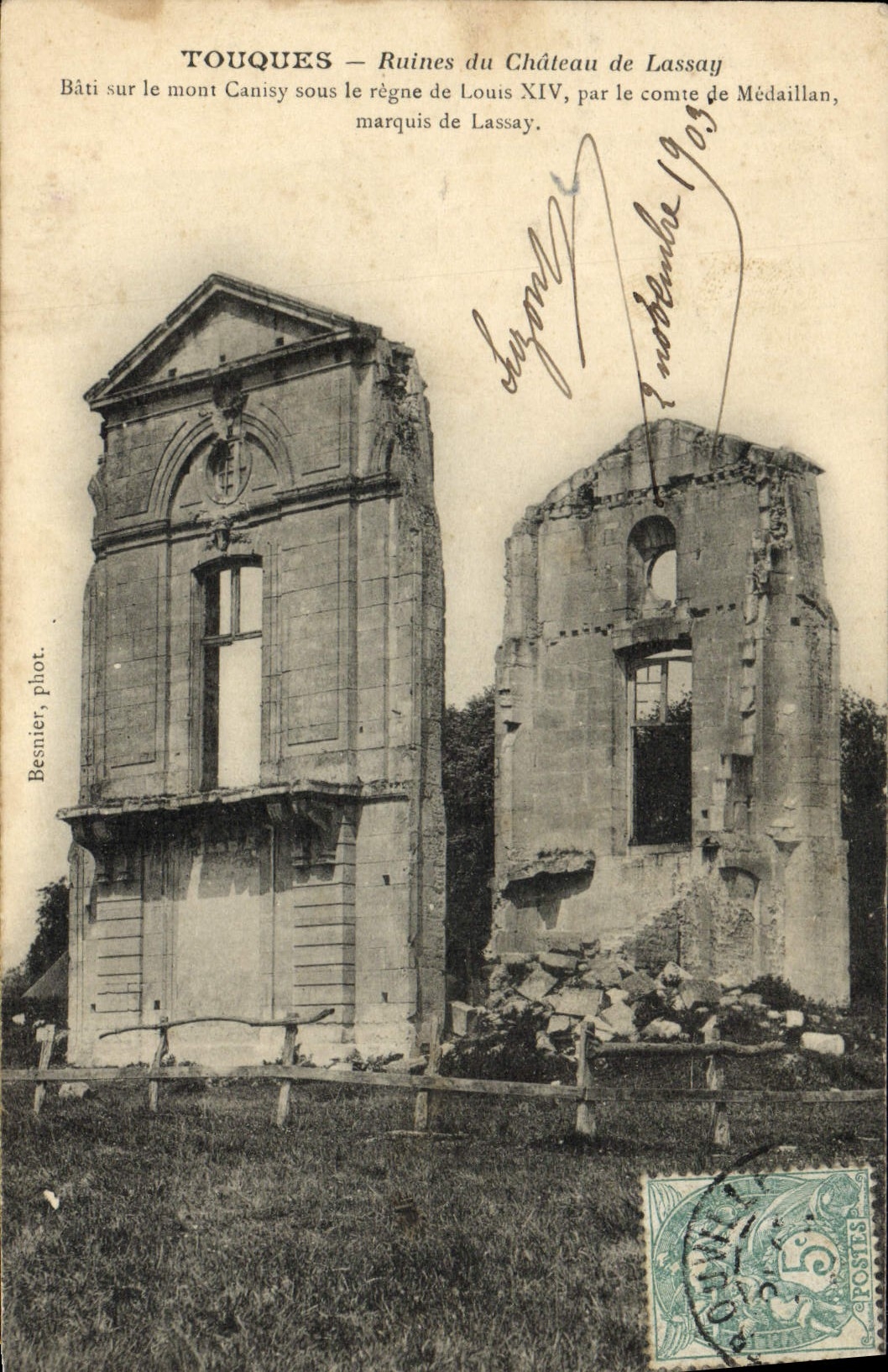 VINTAGE POSTCARD Drums Ruins of the Castle of Lassay