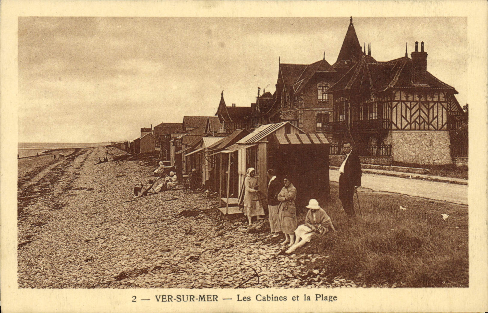 CPA Ver Sur Mer Les Cabines et la Plage