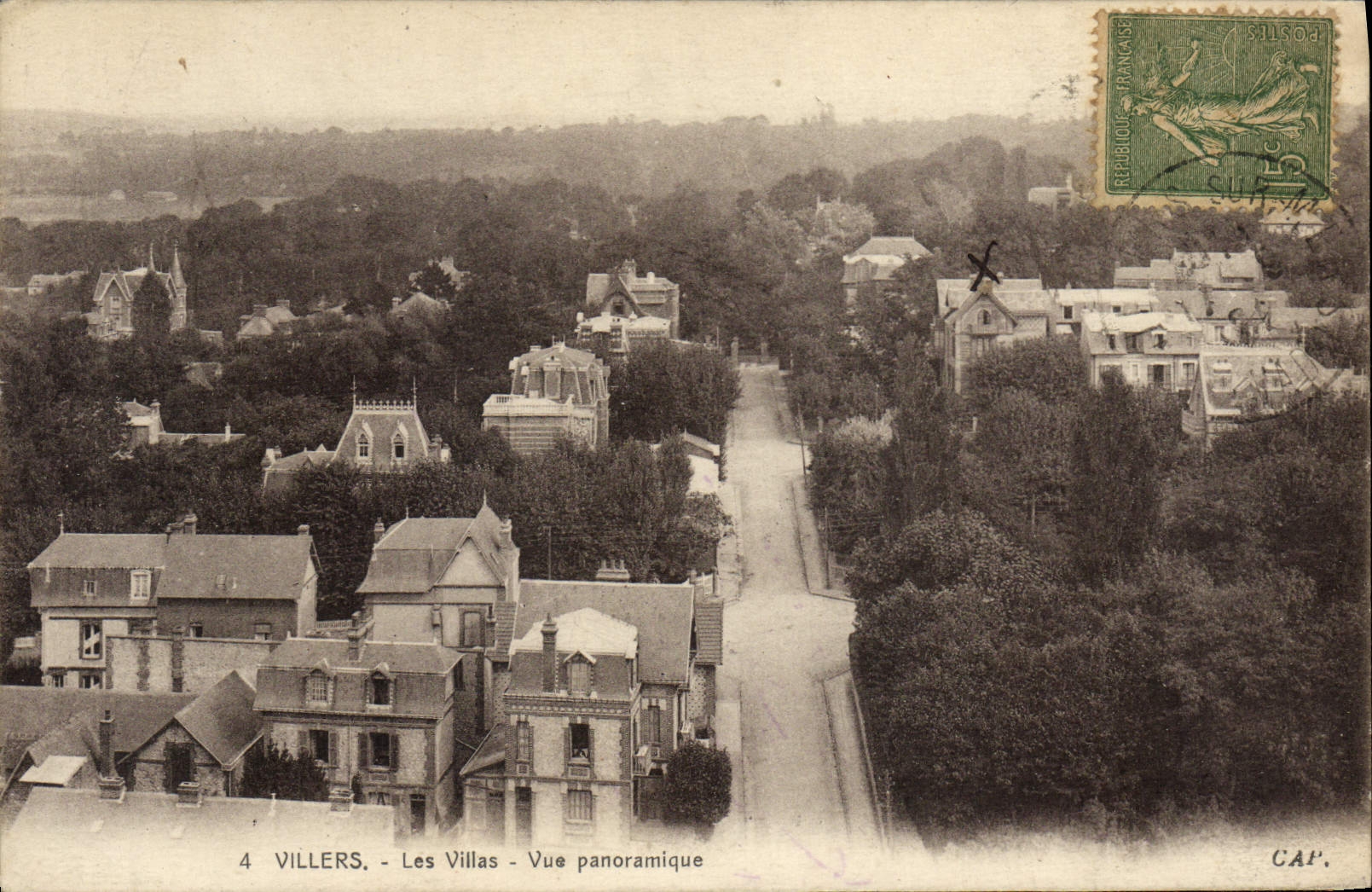 VINTAGE POSTCARD Villers Villas Panoramic View