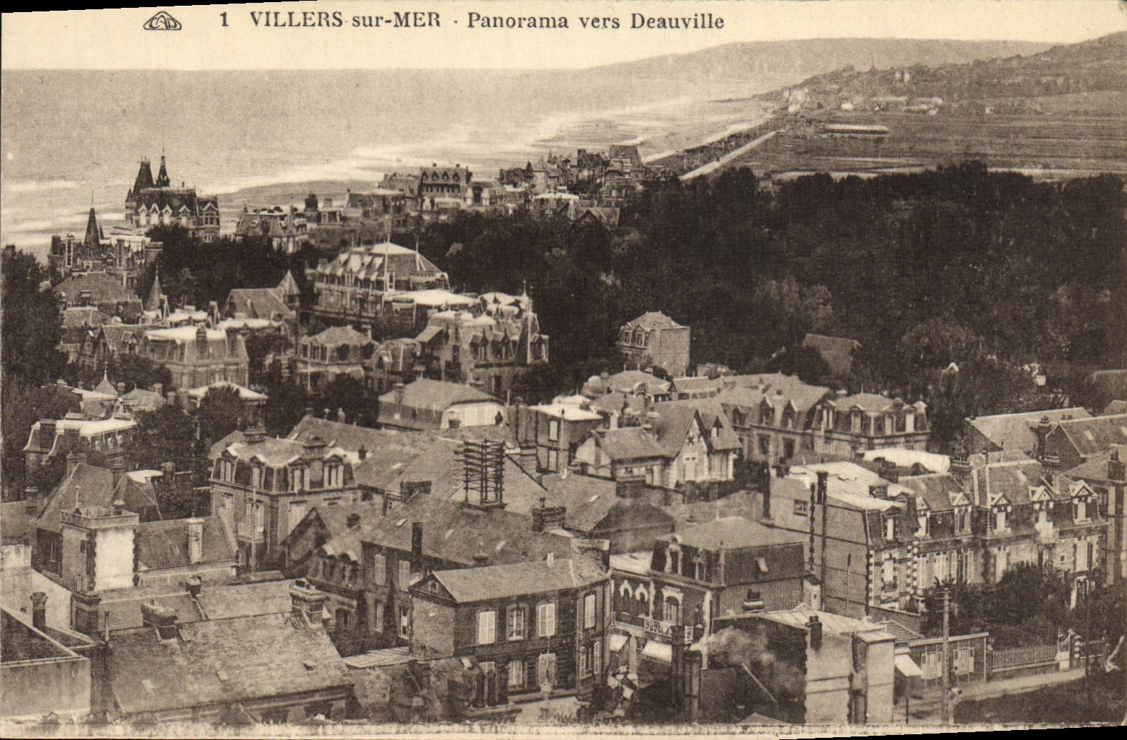 VINTAGE POSTCARD Villers On Sea Panorama Towards Deauville