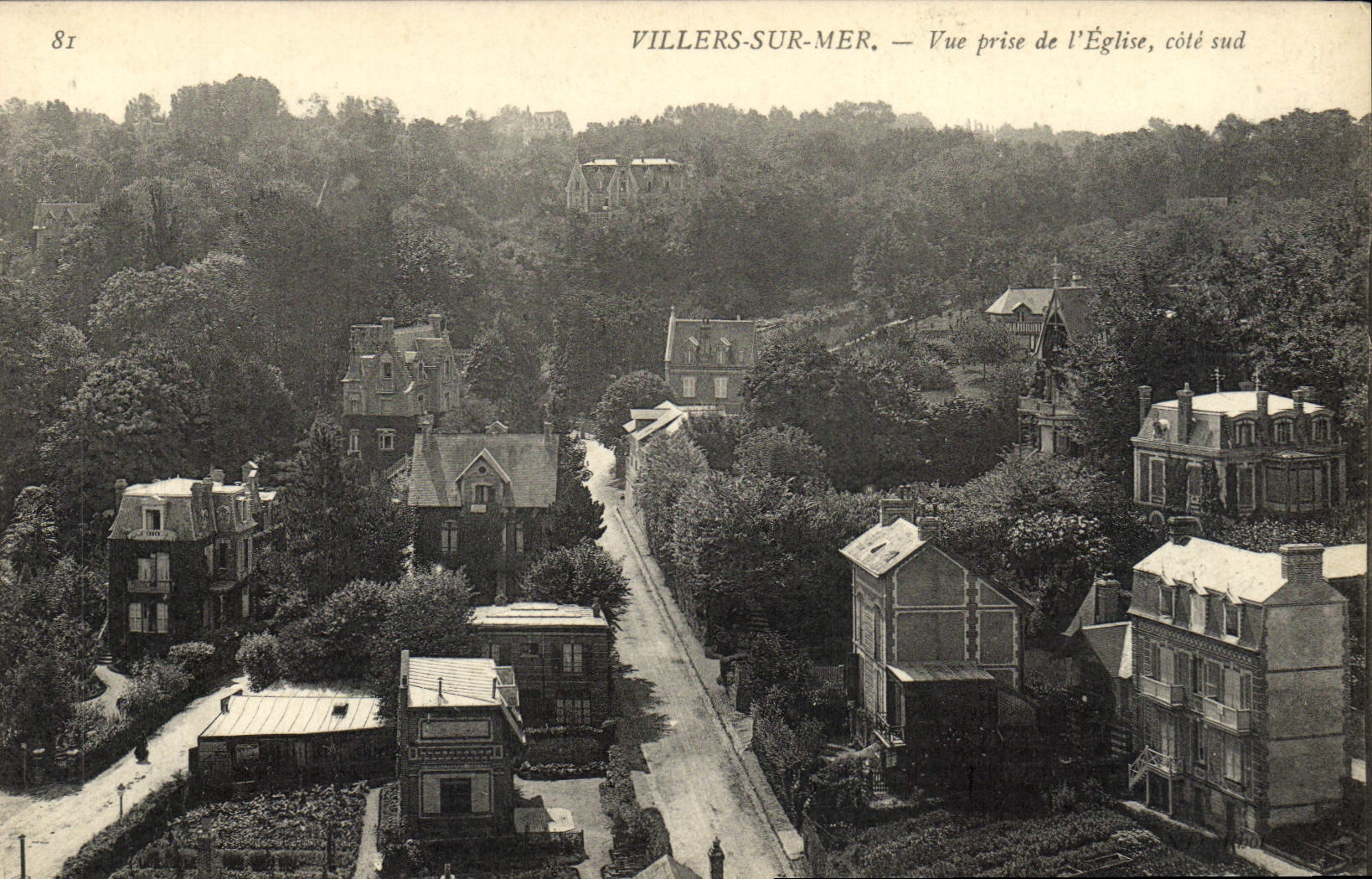 VINTAGE POSTCARD Villers On Sea Seen from of the Church