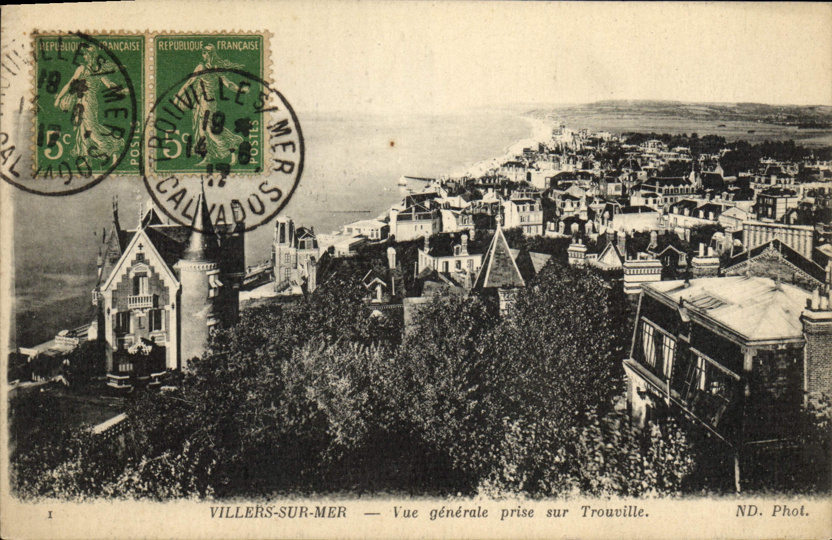 VINTAGE POSTCARD Villers On Sea View Taken On Trouville