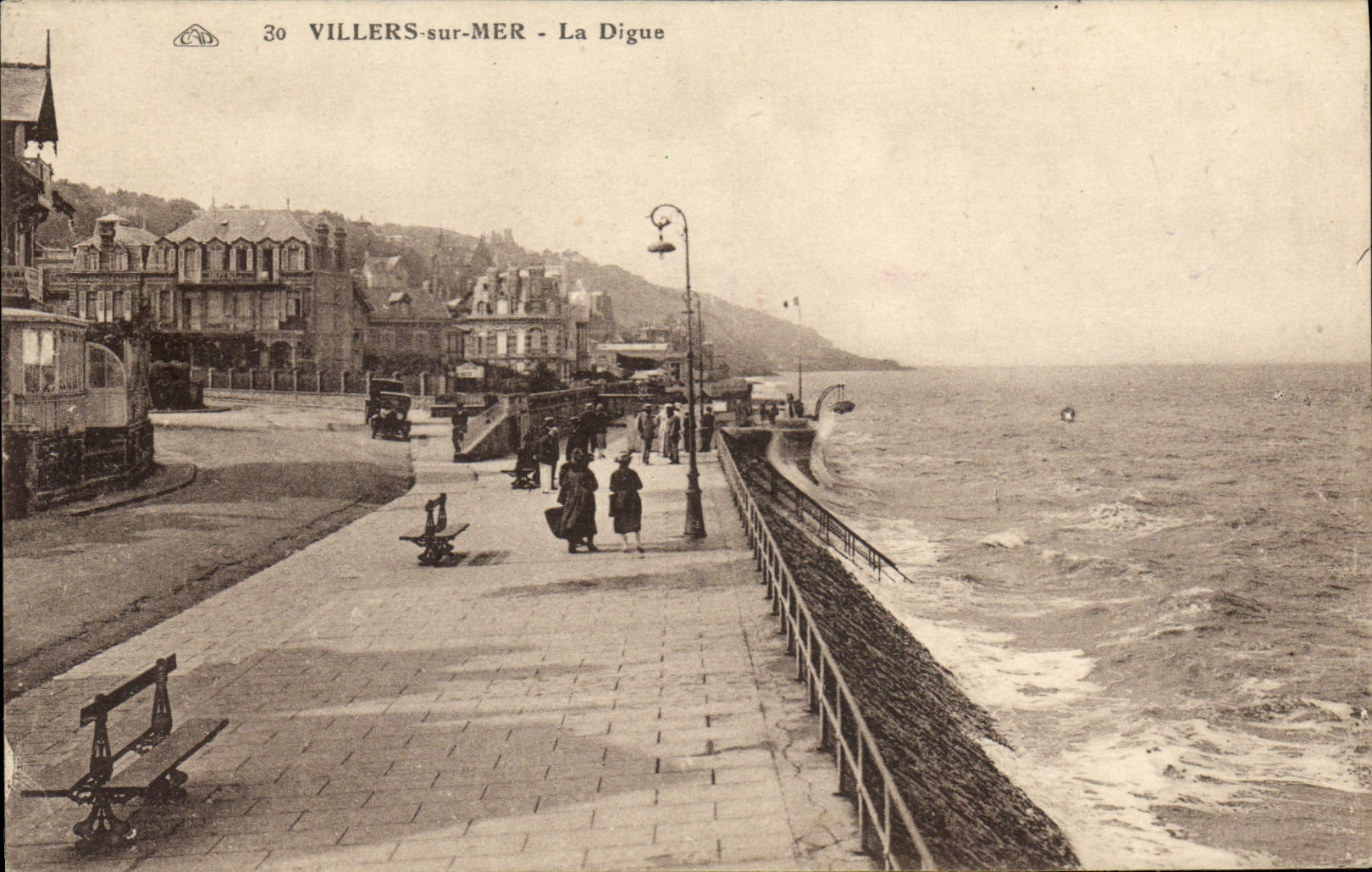 VINTAGE POSTCARD Villers On Sea the Dam