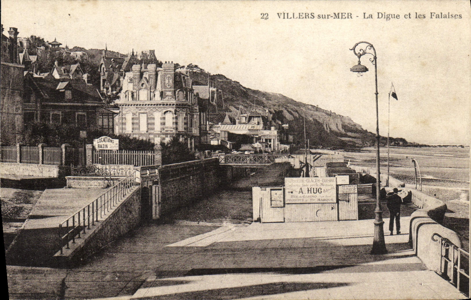 CPA Villers Sur Mer La Digue et les Falaises