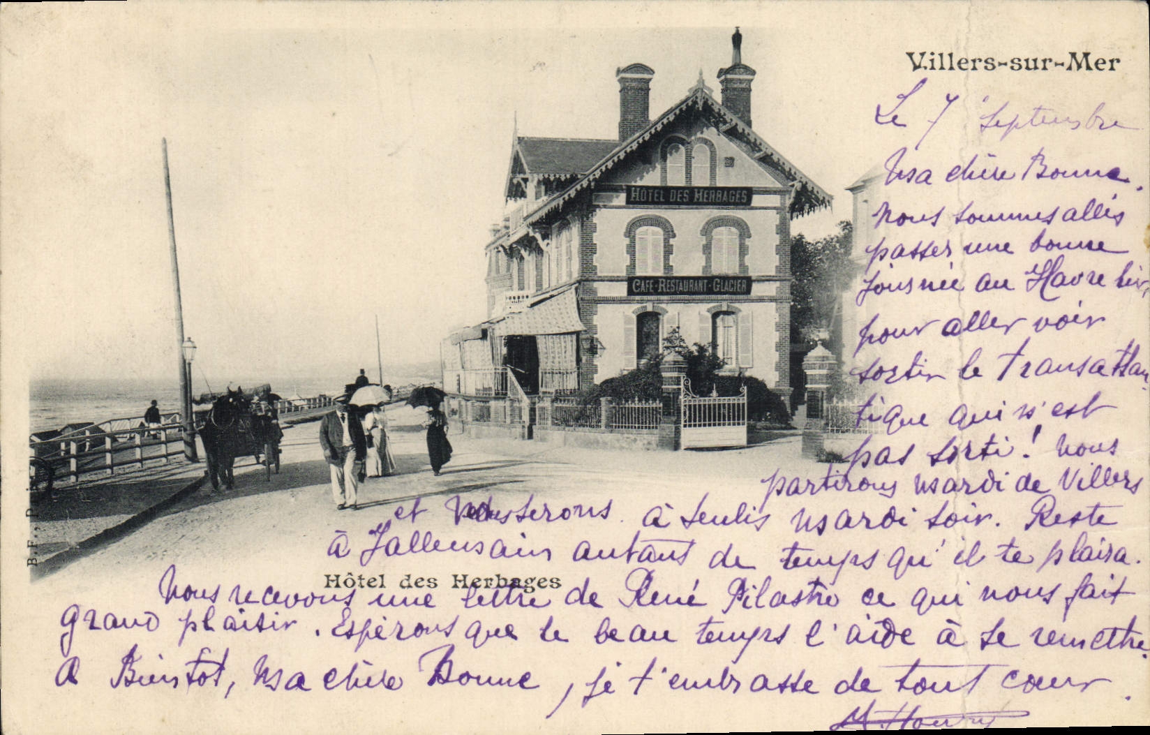 POSTAL Villers de la VENDIMIA en el hotel del mar de los pastos