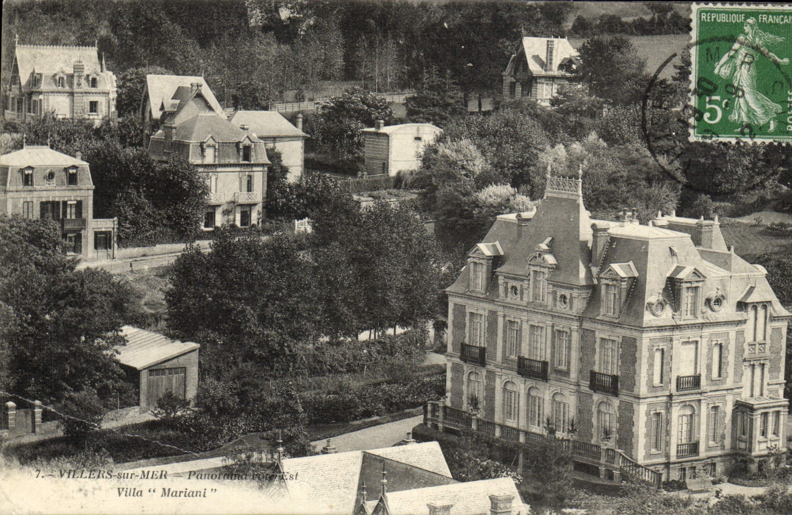 POSTAL Villers de la VENDIMIA en el chalet de Mariani del mar