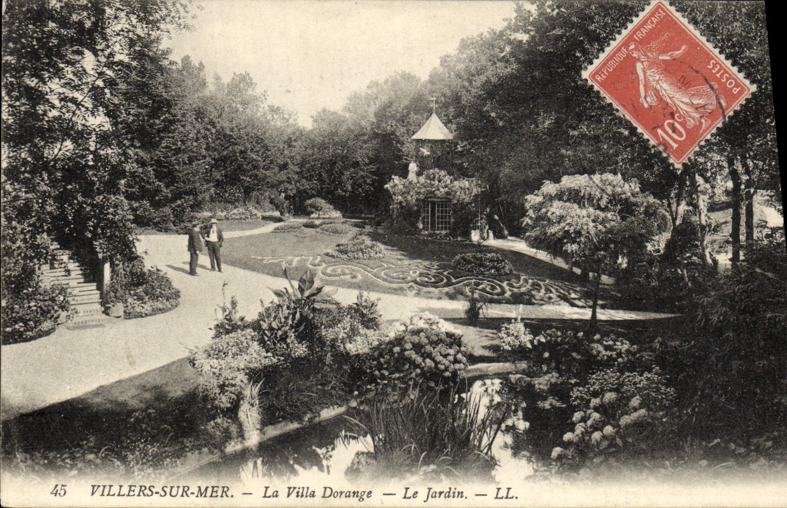 CPA Villers sur Mer La Villa Dorange Le jardin