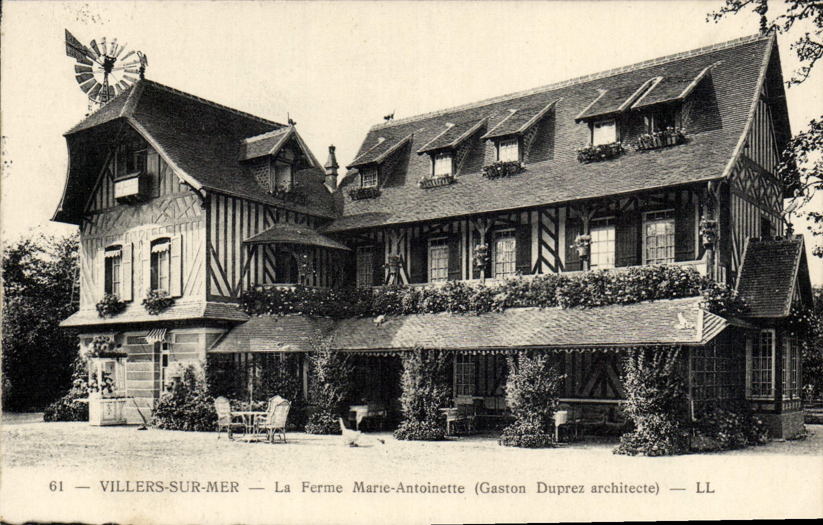 POSTAL Villers de la VENDIMIA en el mar la granja Marie Antonieta