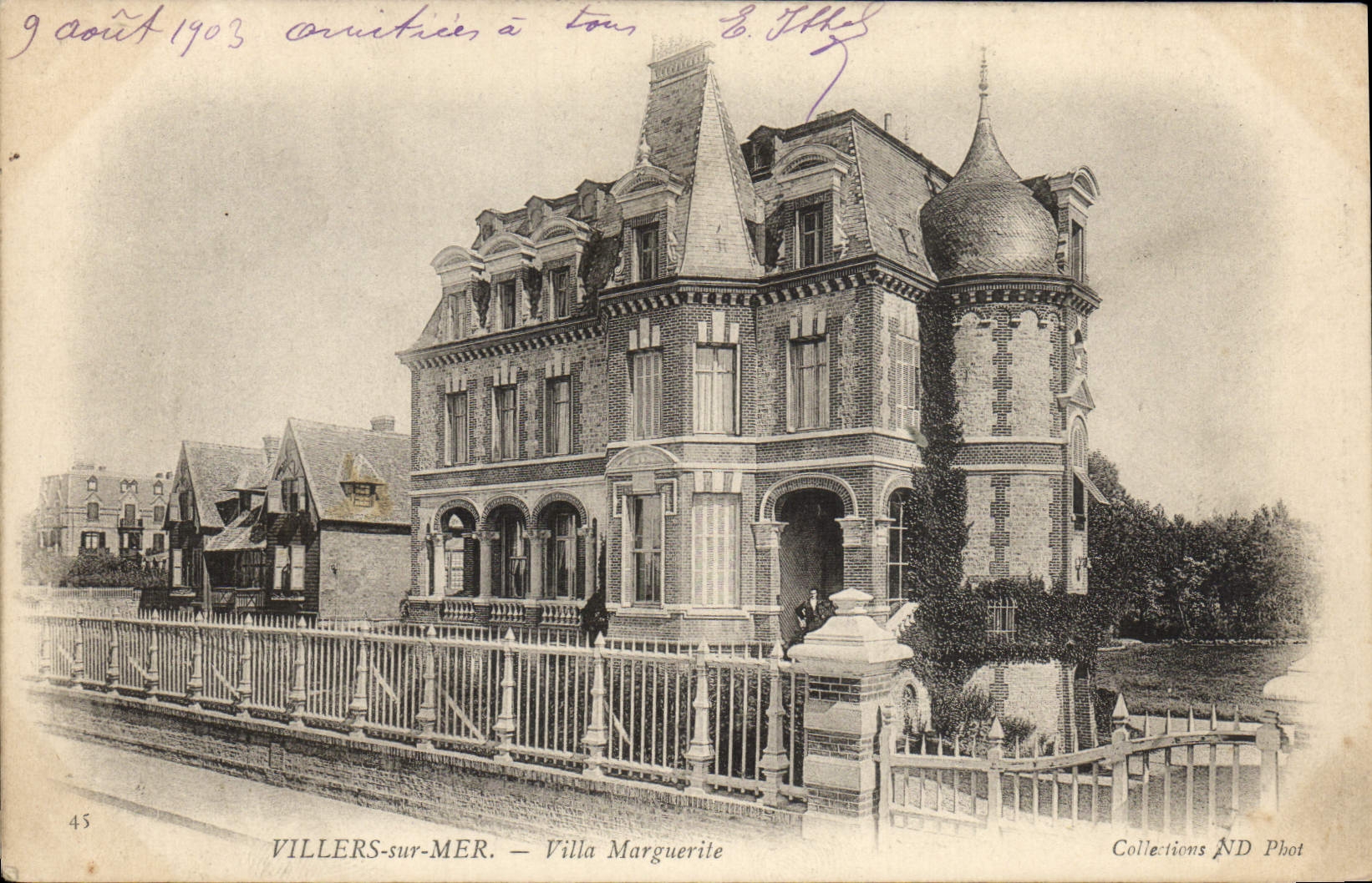 POSTAL Villers de la VENDIMIA en el chalet de la margarita del mar