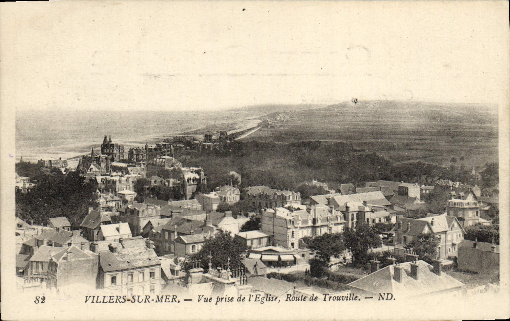 VINTAGE POSTCARD Villers On Sea Seen from of the Church Road of Trouville