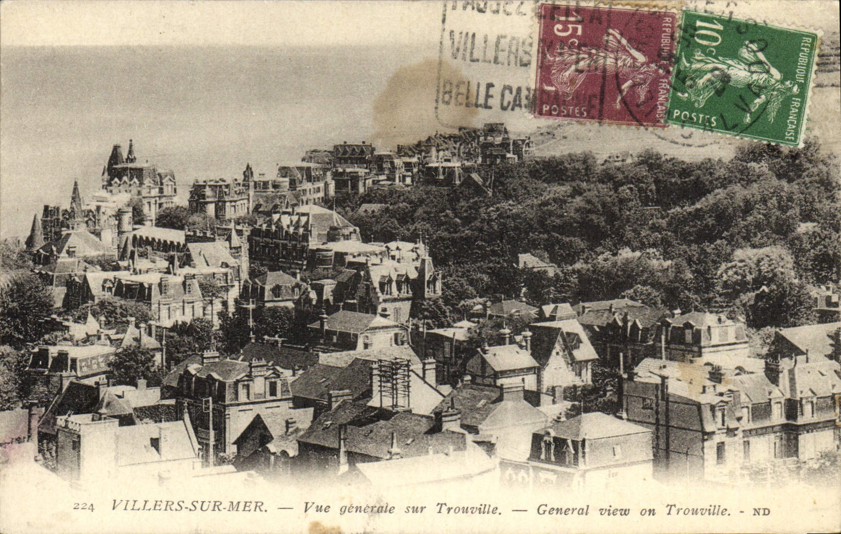 VINTAGE POSTCARD Villers On Sea View On Trouville