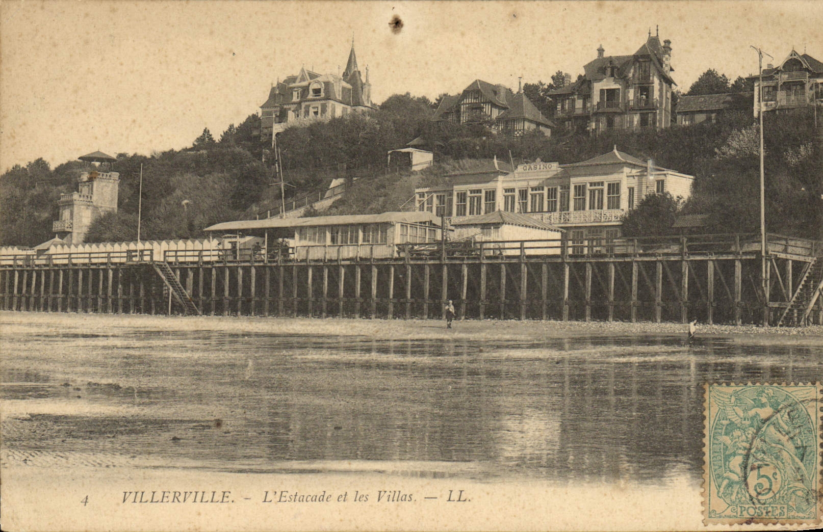 CPA Villerville L'Estacade et les Villas Casino