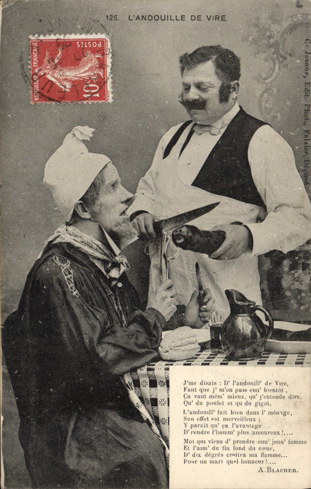 VINTAGE POSTCARD the Andouille Folklore Costume Transfers