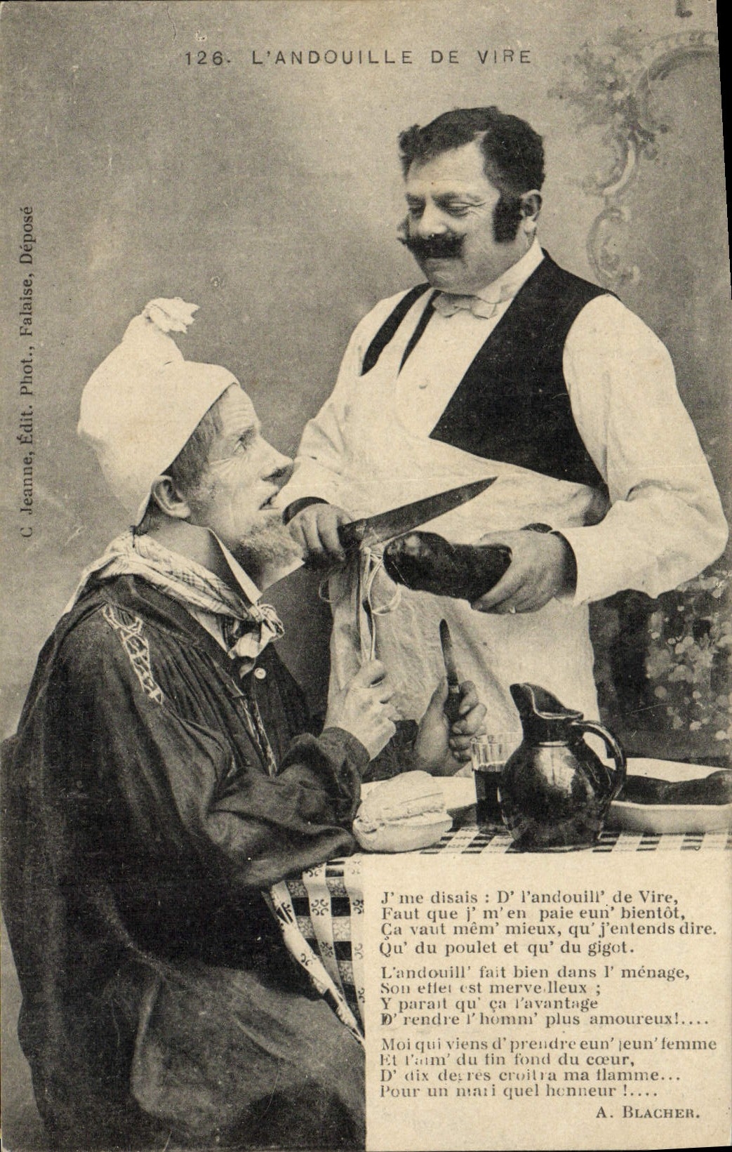 VINTAGE POSTCARD Vire the Andouille Folklore Cooks