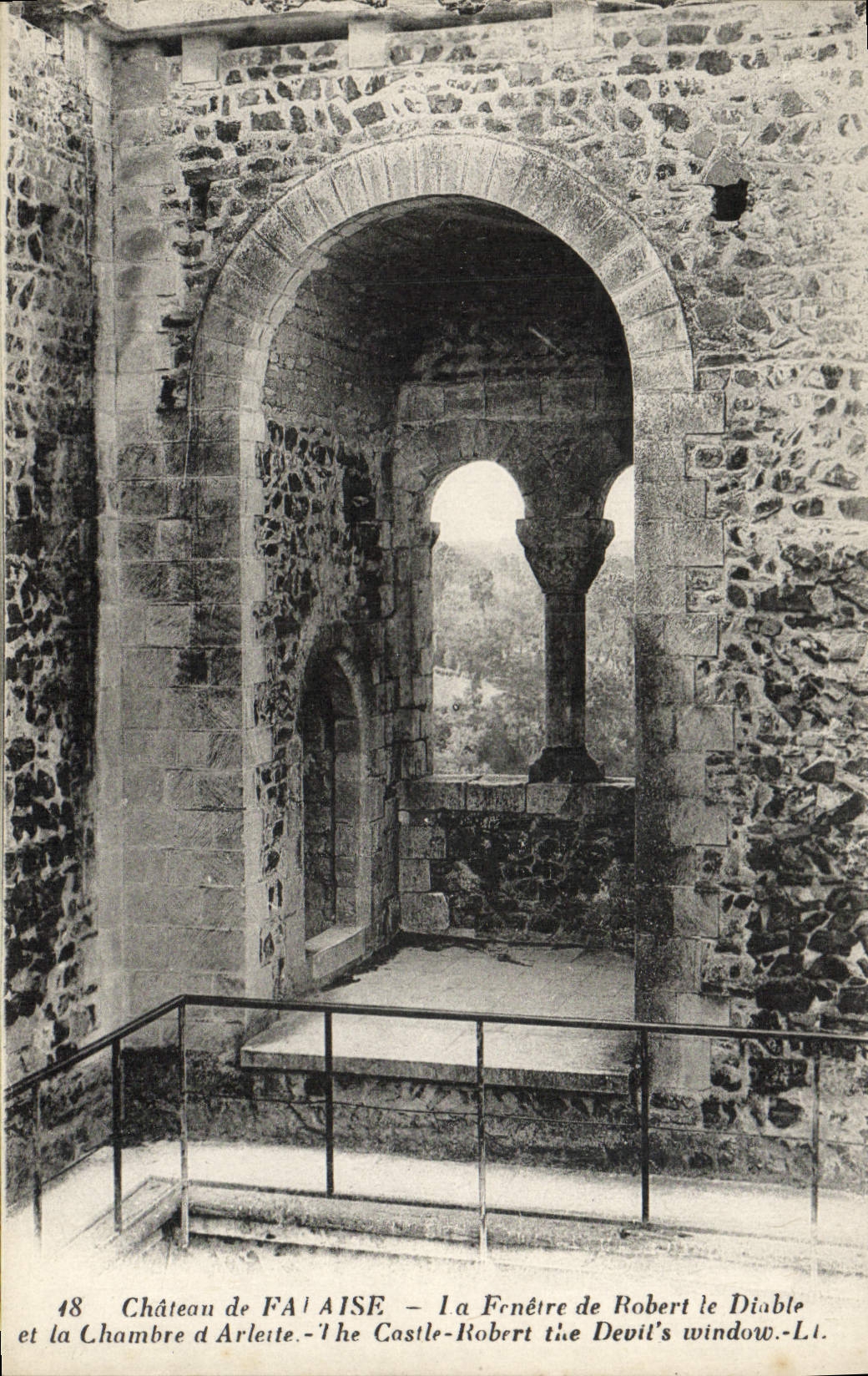 VINTAGE POSTCARD Cliff the Window of Robert Devil and the room of Arlette