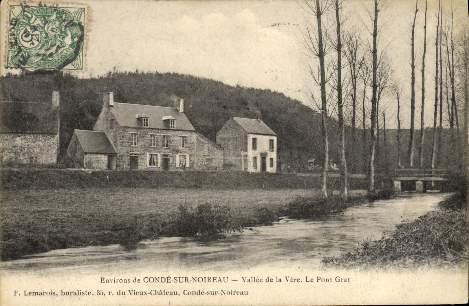 VINTAGE POSTCARD Surroundings of Cop On Noireau Valley of Vere the Grat Bridge