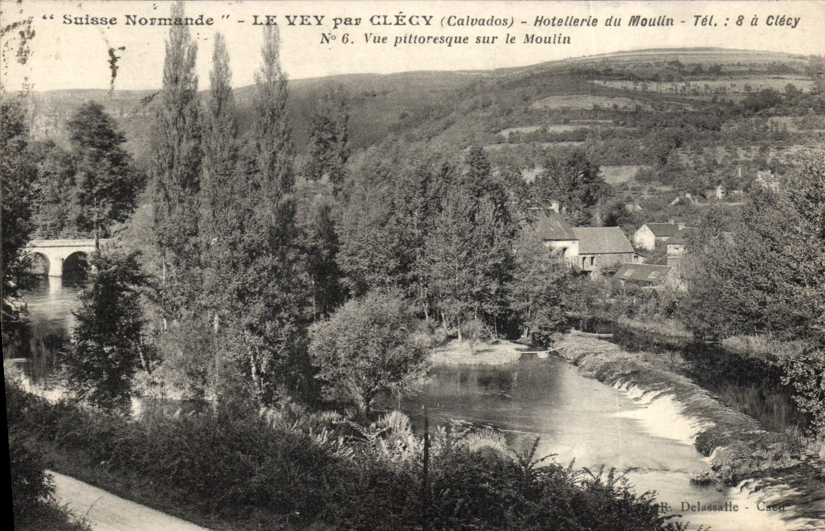 VINTAGE POSTCARD Vey By Clecy Hotel trade of the Mill Seen picturesque on the Mill