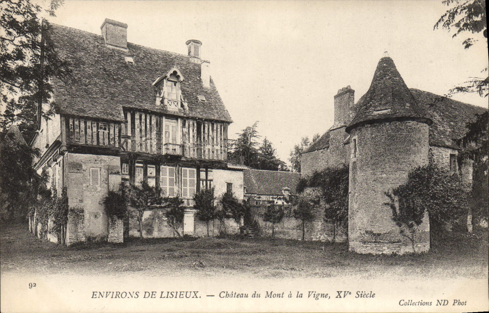 VINTAGE POSTCARD Surroundings De Lisieux Castle of the Mount to the Vine