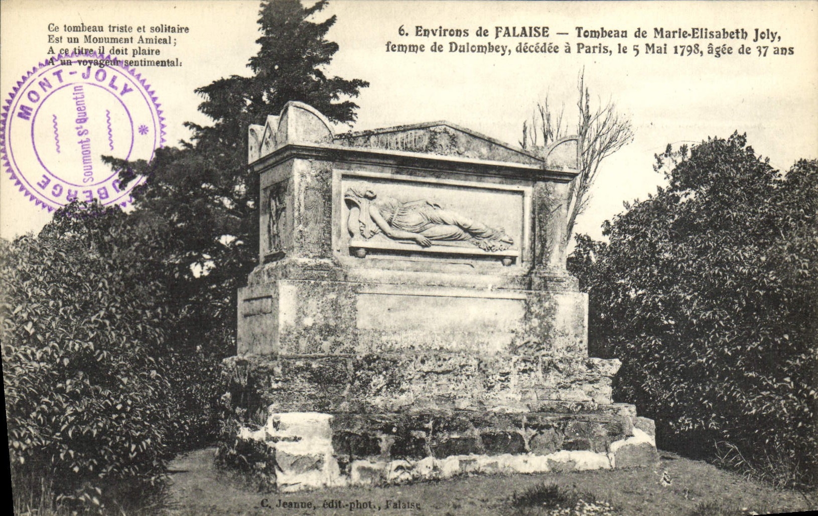 VINTAGE POSTCARD Entered Cliff of the Tomb of Marie Jolly